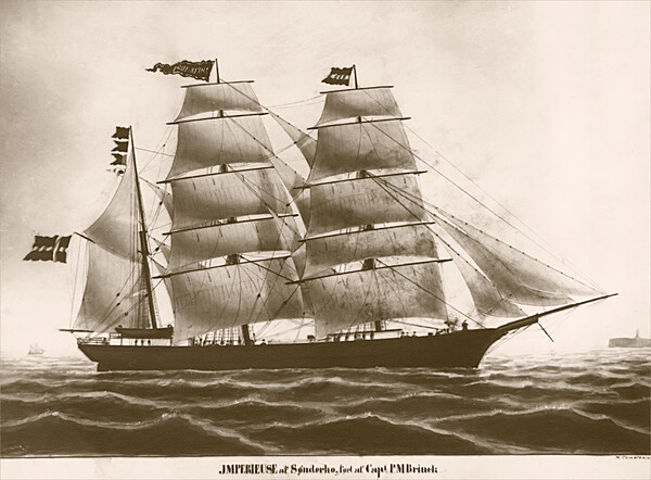 Barken Imperieuse af S&oslash;nderho, Skibsf&oslash;rer Capt. Peter Mathisen Brinch.
